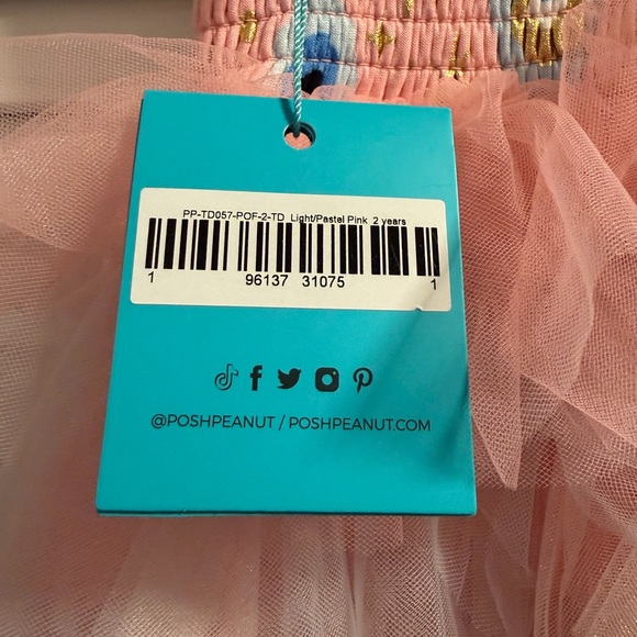 POSH PEANUT | Fiona Ruffled Tulle Smocked Dress  | PINK | size 2T - Picture 4 of 6